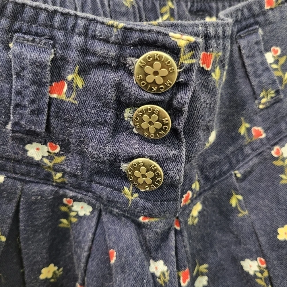 Vintage McKids Skirt‎ Toddler Girl 18 Months Floral Buttons 90s